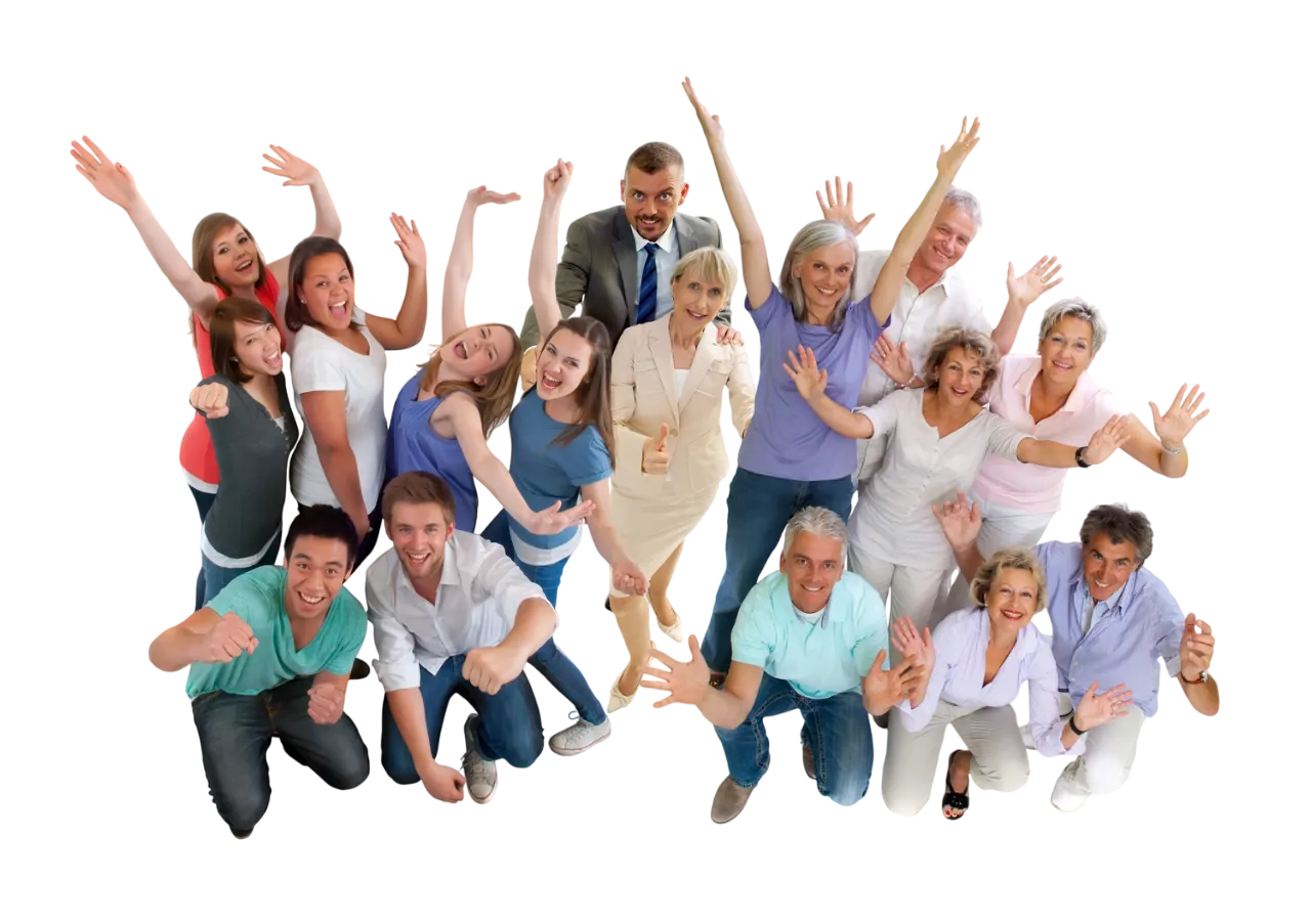 AAAH-Event - Eine Gruppe glücklicher Menschen, die etwas feiern